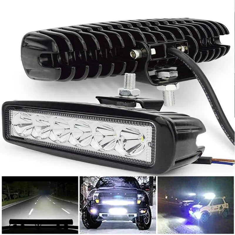 Black die-cast aluminium car auxiliary LED spotlight light for off-road and work use.