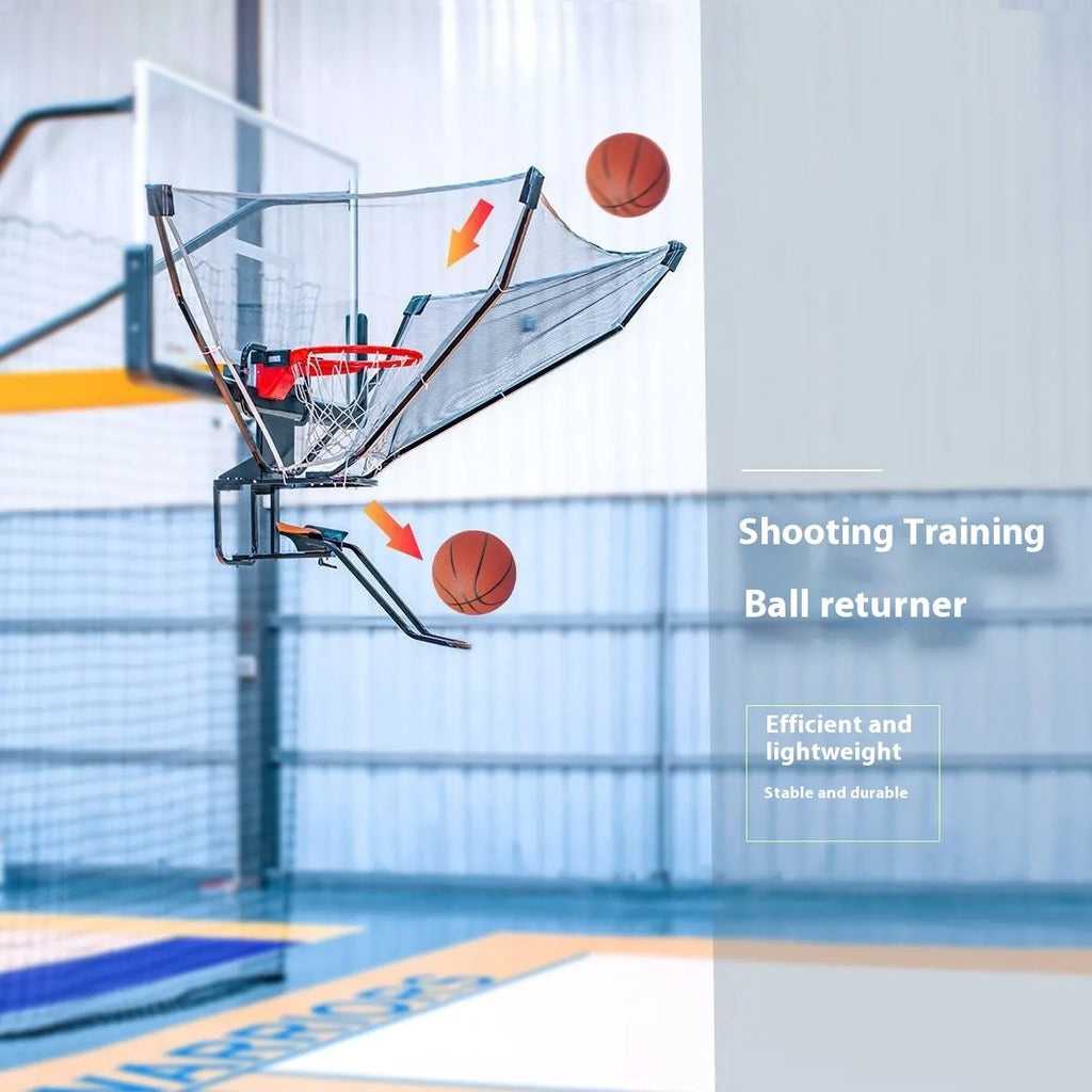 Automatic basketball training return device with cowhide leather construction for shooting practice