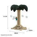 Solid wood cat scratching post with sisal rope and rotating turntable in decorative panda style design