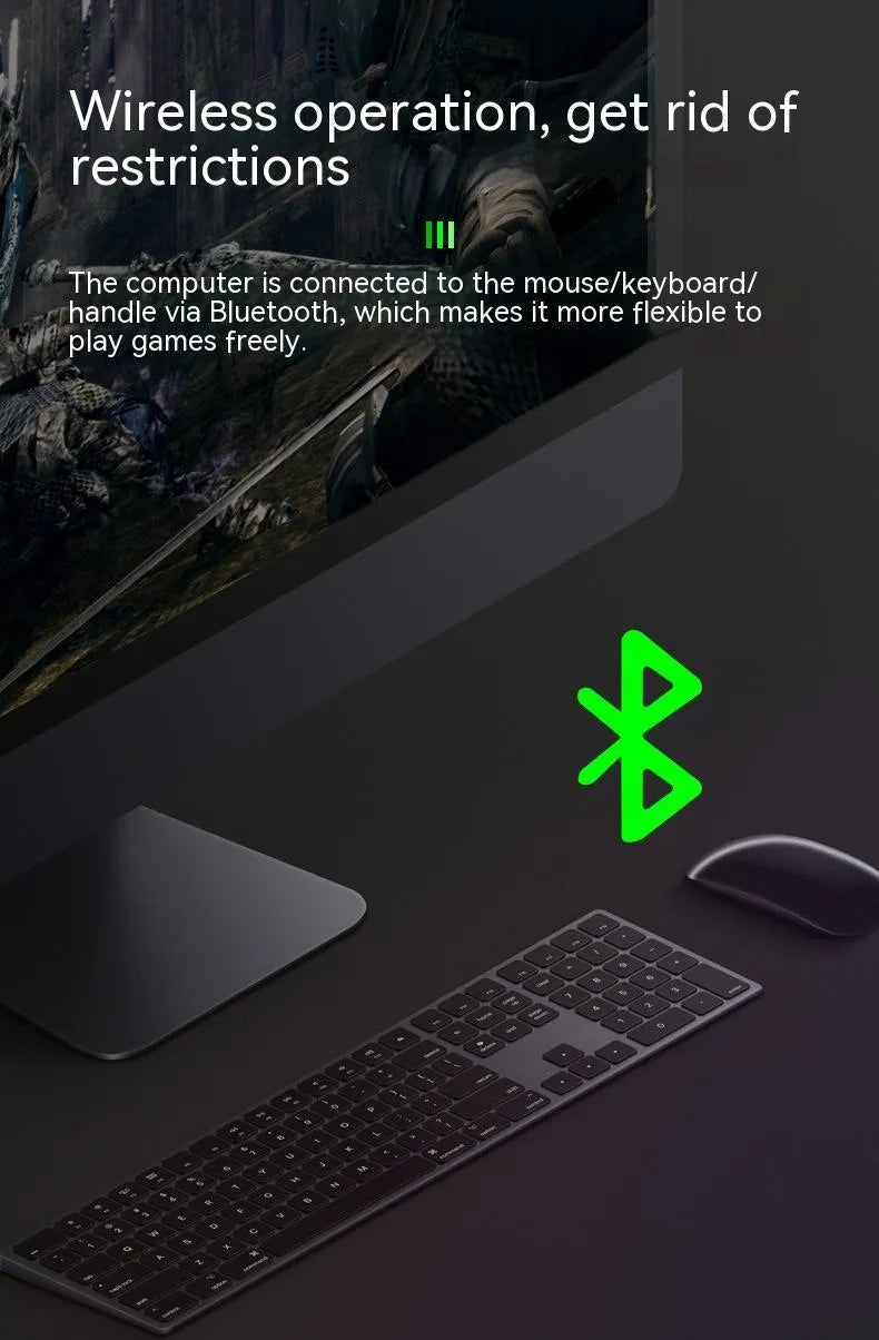 Black dual-band USB Wi-Fi and Bluetooth adapter with nickel-plated connector for computers