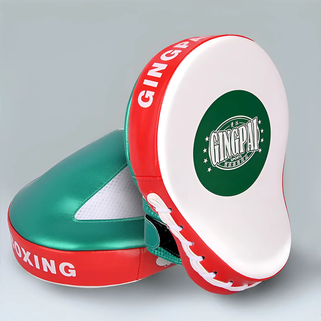Portable vertical PU Sanda target punching bag in gold and green colour options for home martial arts training.