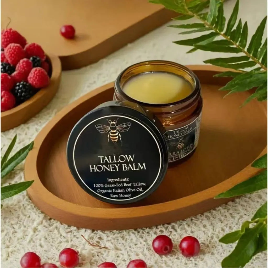 Jar of honey butter moisturising facial cream, 57g net content, shown with citrus, lavender and unscented options.