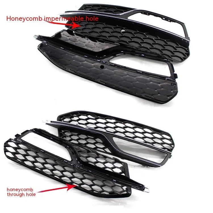 Black ABS replacement grille for Audi A3 S3 2013-2016 front bumper fog lamp ventilation