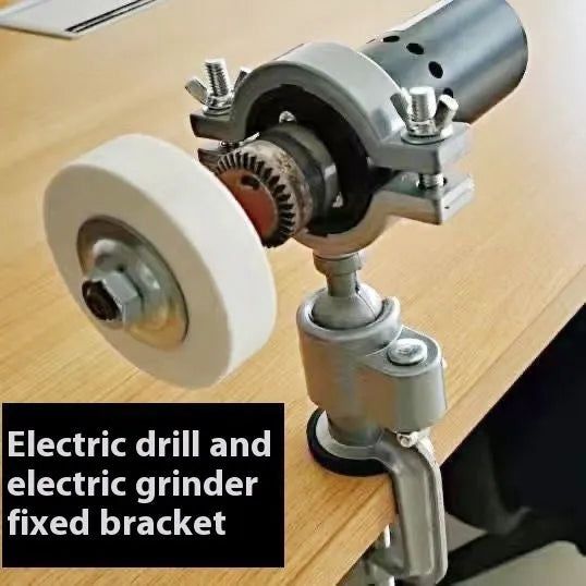 A compact bench vise with a clamp-on bracket and 360-degree rotating head, showing its tungsten steel jaws.