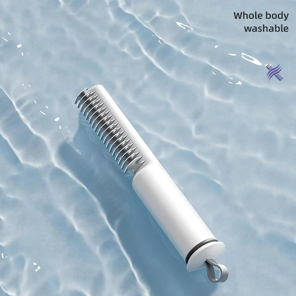 Stainless steel pet dematting comb with comfortable handle for removing knots from dogs' coats