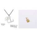 Stainless steel necklace with cross chain design and a pendant, shown in gold and silver colour options.