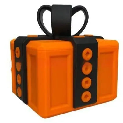 Christmas spoof middle finger gift box, 5cm plastic novelty toy in black and gold