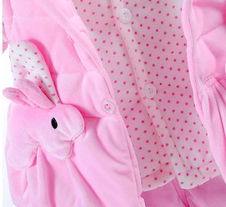 Girls' pink three-piece autumn winter clothing set with jacket, pants, and vest