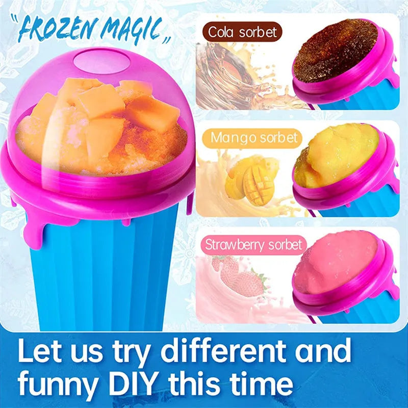 500ml blue quick-freeze slushy maker cup for homemade smoothies