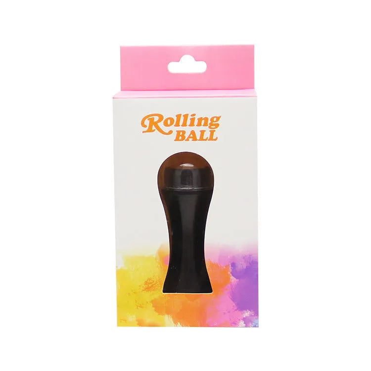 Volcanic stone portable roller for oily skin control in black, green, pink, or white.