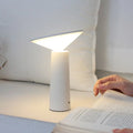Black USB-powered table lamp with a touch sensor base and an angled LED reading light head.