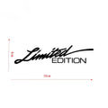 Black text laser reflective car sticker on vehicle surface