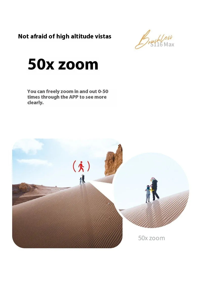 Black or white brushless UAV drone with four-side obstacle avoidance and HD camera under 30cm size