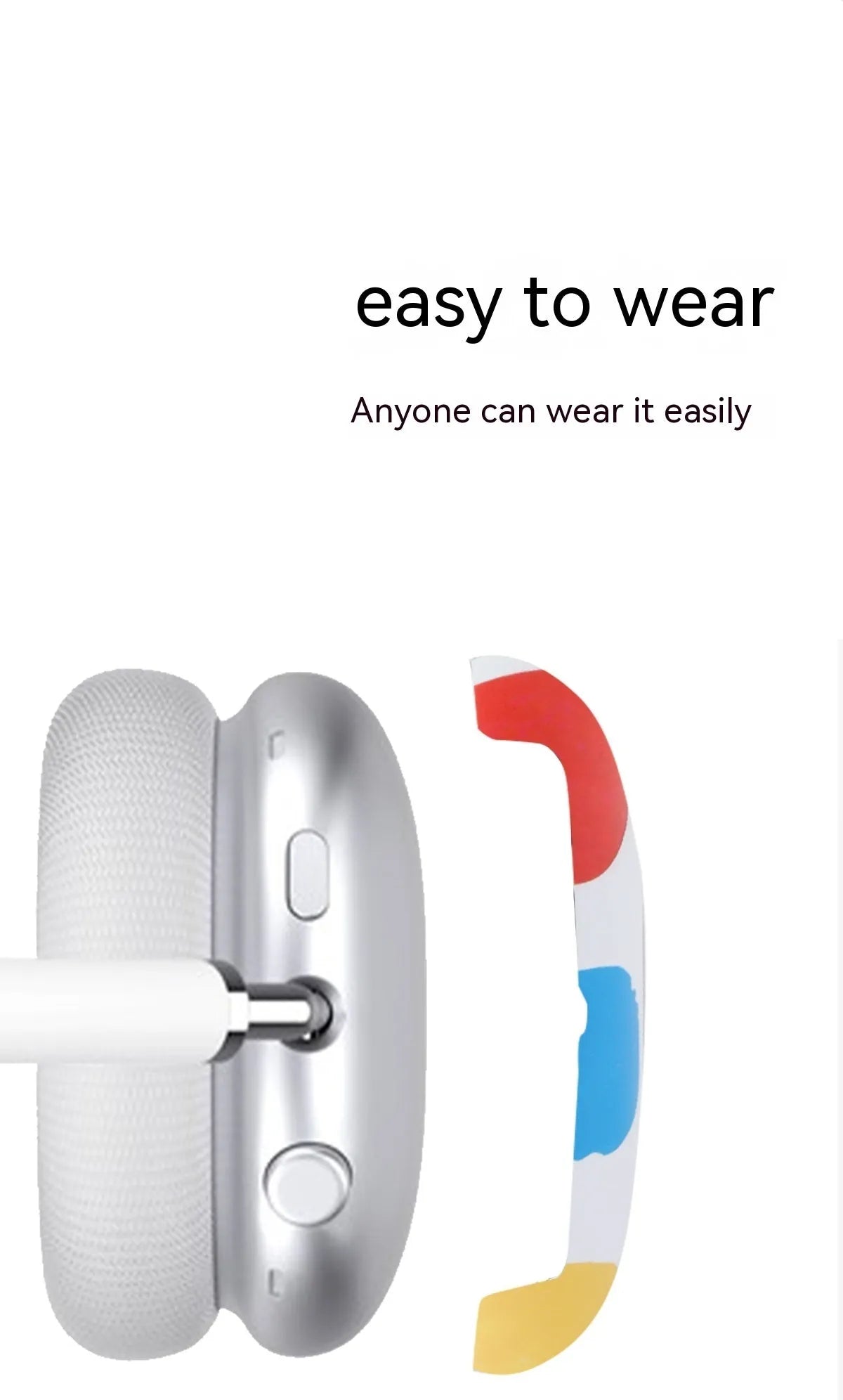 Wave point pattern hard shell protective case for Apple AirPods Max headphones with interior soft lining