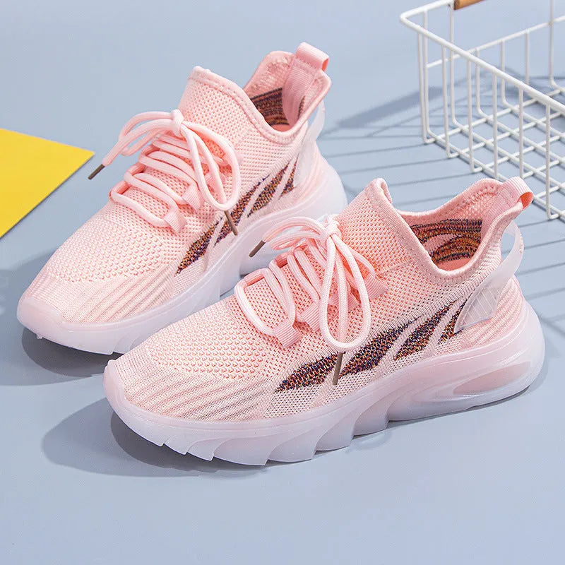 Women's cowhide leather sports casual shoes in black, green, pink or white with high-top design