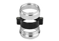 Aluminium fixed movement clamp for car exhaust modification in black, blue, or red.