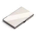304 stainless steel business card case with geometric design and laser sculpture surface finishes