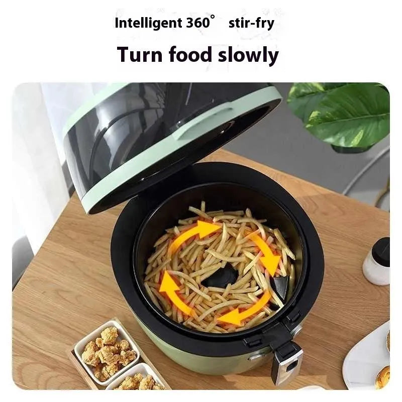 8-litre capacity air fryer oven with viewing window and mechanical button controls on countertop.