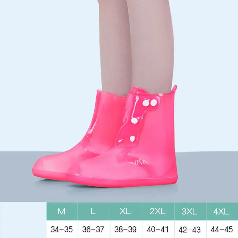 White PVC high top reusable shoe covers for women with water resistant protection