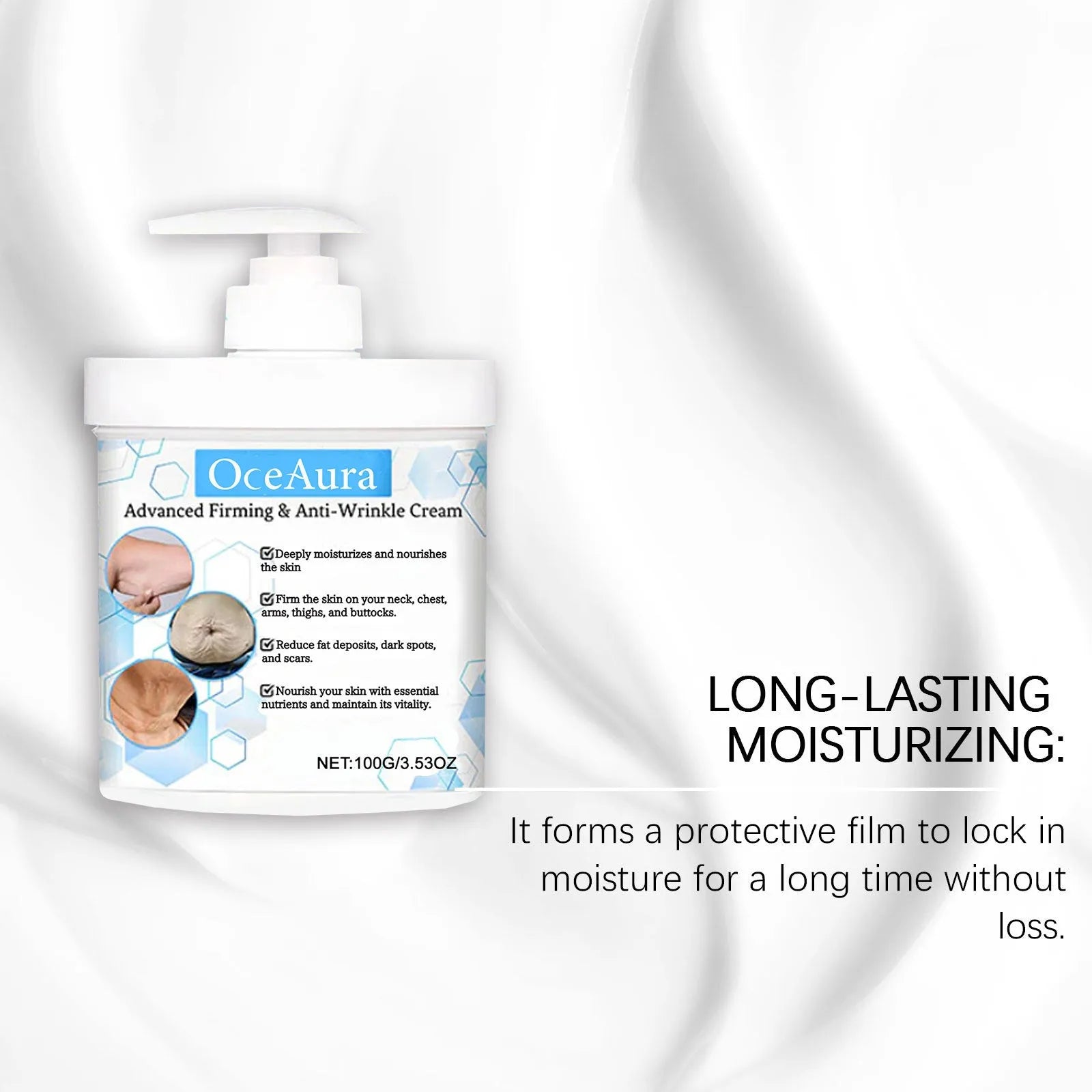 100g container of body moisturising cream with hyaluronic acid and coffee extract