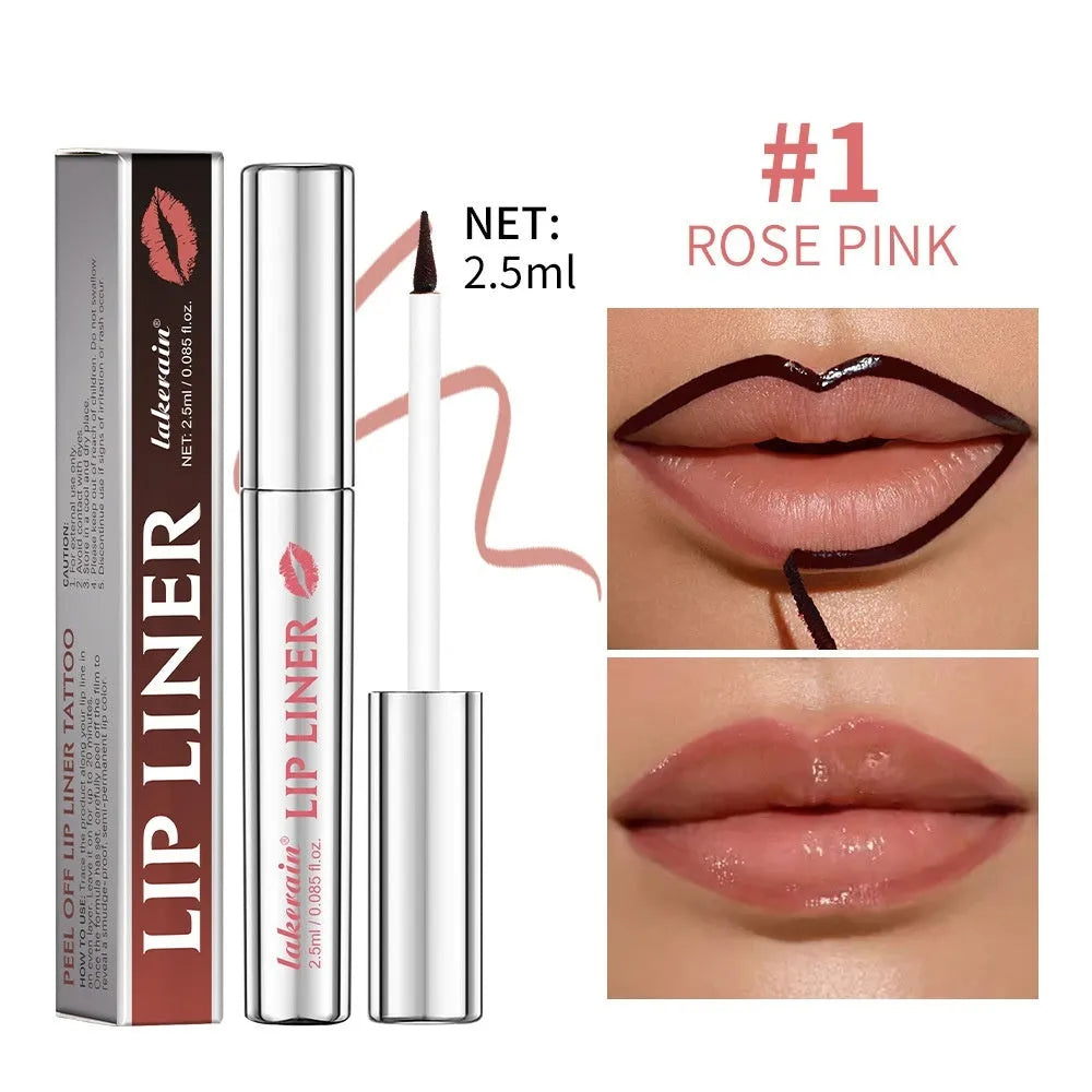 Matte finish lip liner pencil with pointed tip in multiple colour options