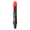 Digital display brake fluid tester pen with LCD screen on a workbench.