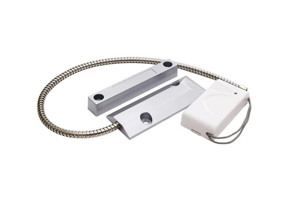 Silver wireless rolling shutter door magnetic detector with sensor housing weight 300g