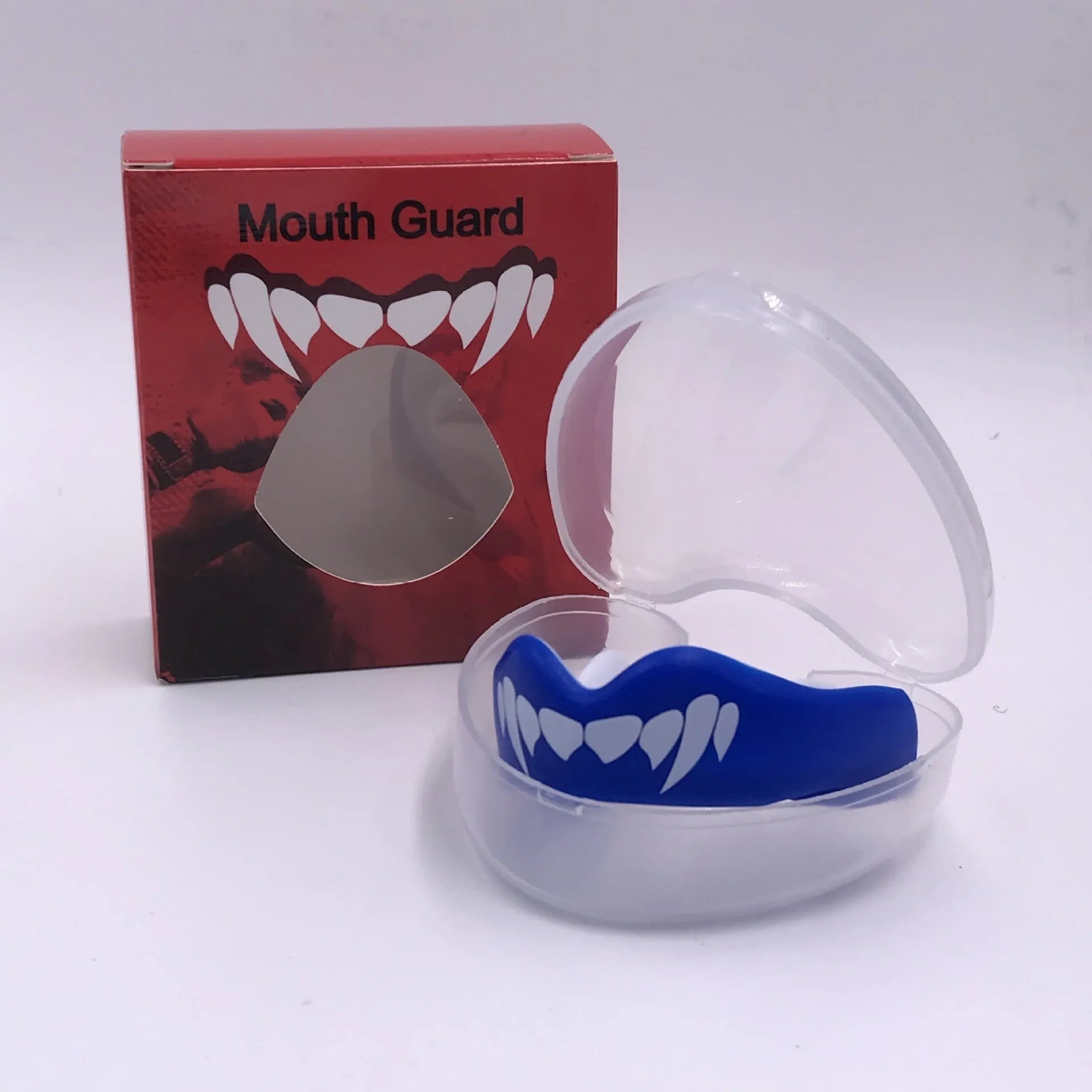 Adult boxing mouthguard with printed teeth design for martial arts and combat sports protection