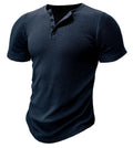 Slim-fitting muscle men's short-sleeved sports T-shirt in polyester, shown in army green colour.
