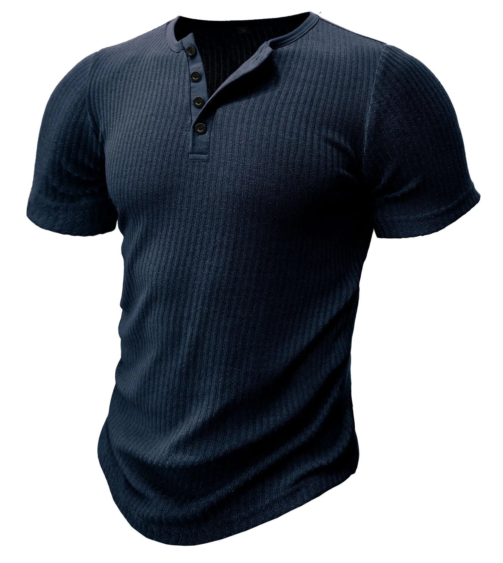 Slim-fitting muscle men's short-sleeved sports T-shirt in polyester, shown in army green colour.