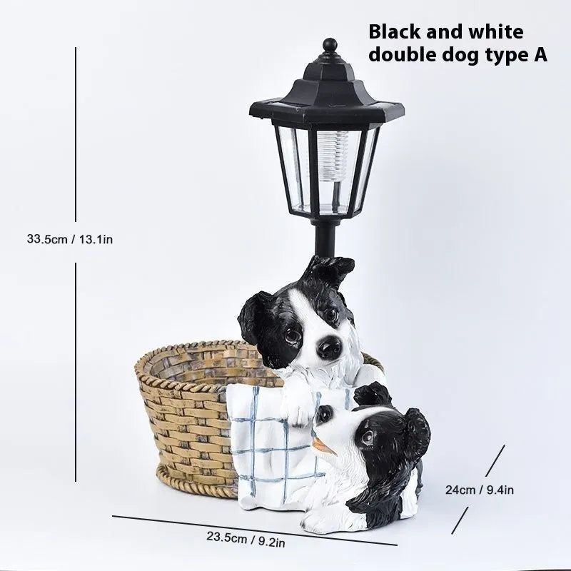 Hexagonal solar garden lamp in synthetic resin with American country style design
