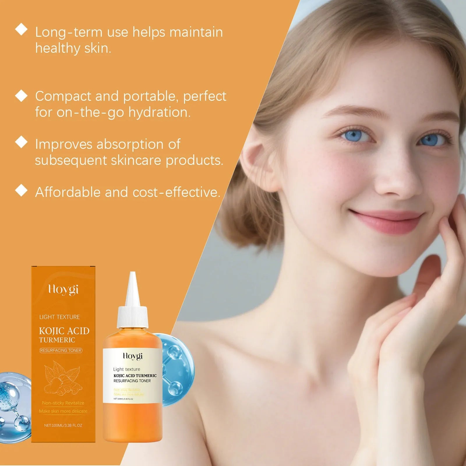 Turmeric Moisturising Water 100ml bottle for daily facial care with non-oily formula