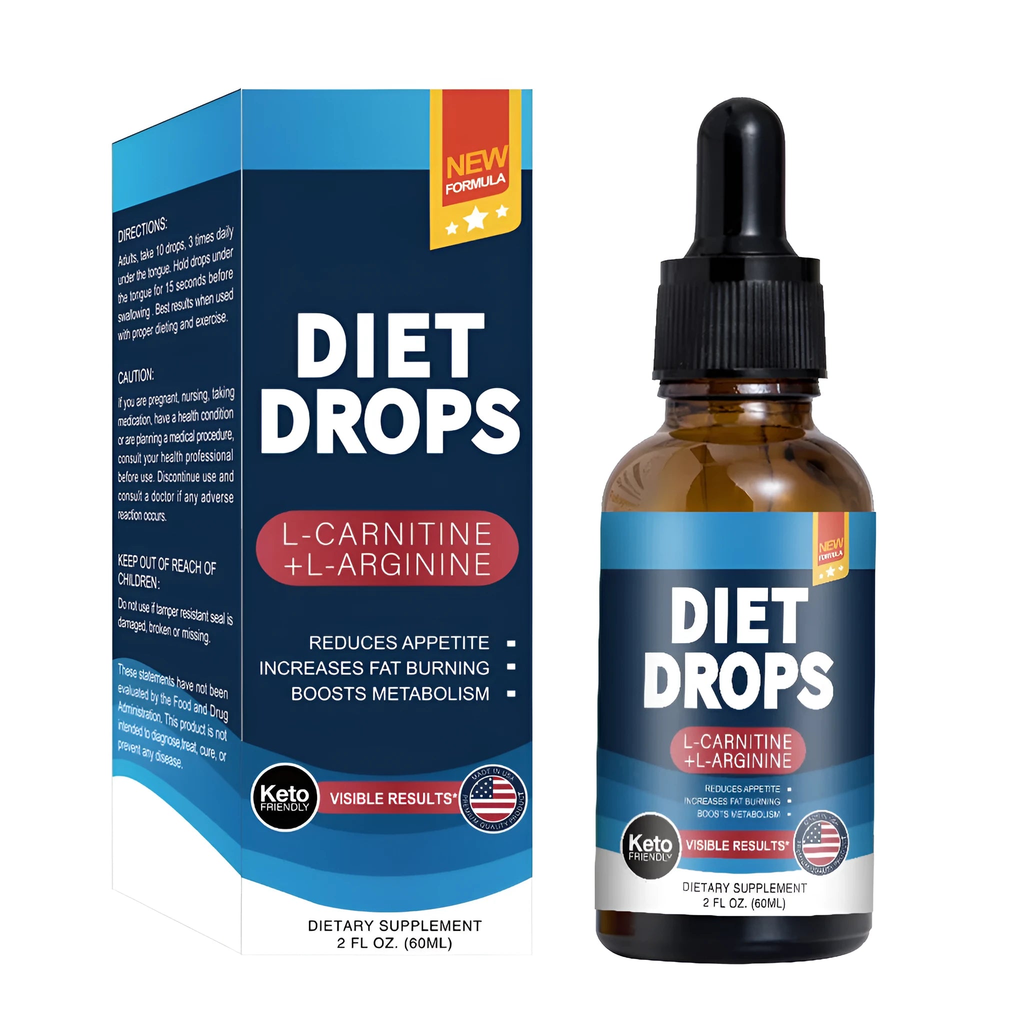 60ml bottle of ketone drops liquid dietary supplement for ketosis support