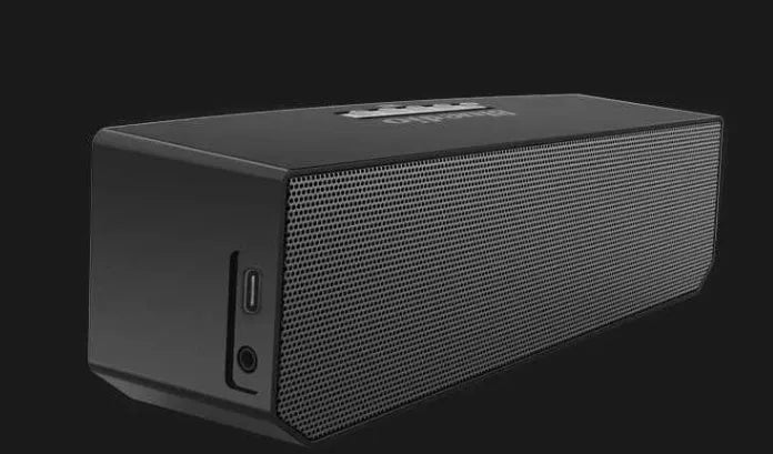 Black BS-6 Bluetooth smart speaker with compact rectangular design