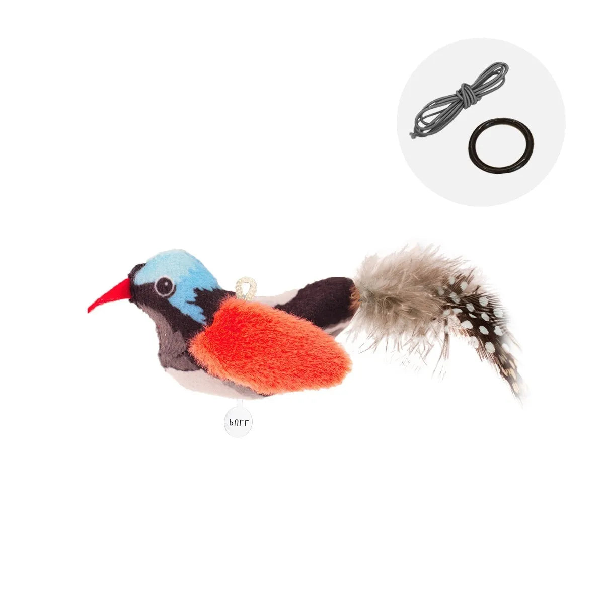 Colourful bird simulation plush cat toy with realistic bird shape for pet play