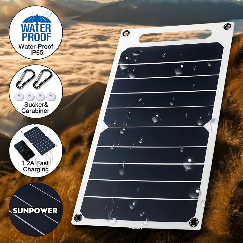 Semi-flexible monocrystalline solar panel 6W 5V with PET packaging for portable USB device charging