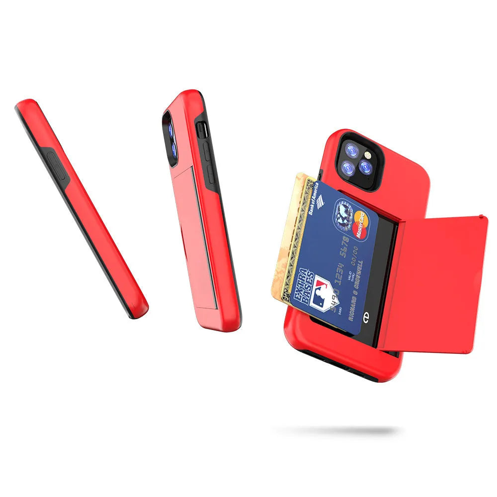 Simple solid colour iPhone 11 series mobile phone case in black, red, pink, blue, dark blue, or purple.