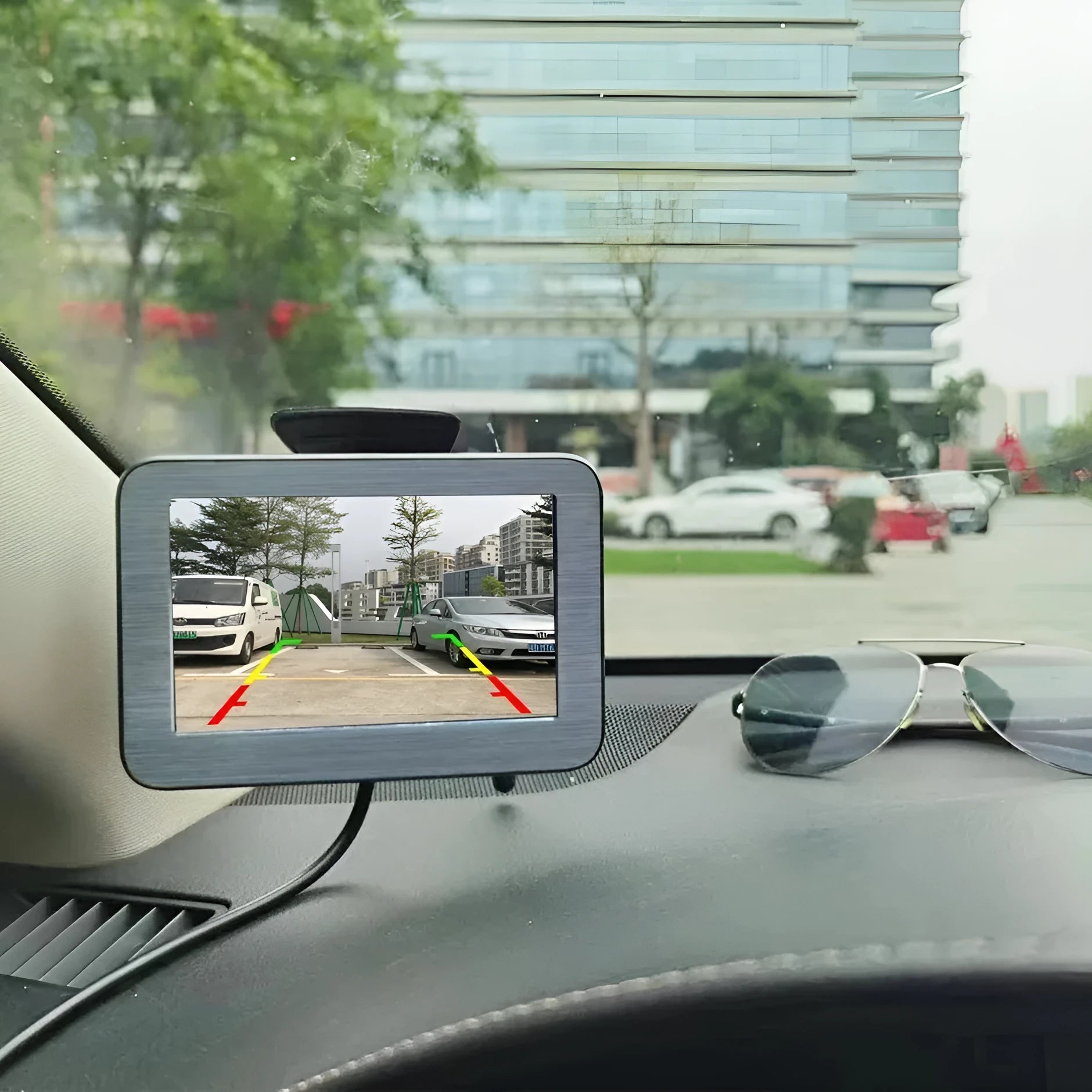 HD wireless solar magnet rearview camera with 5-inch AHD rear view monitor for cars and trucks