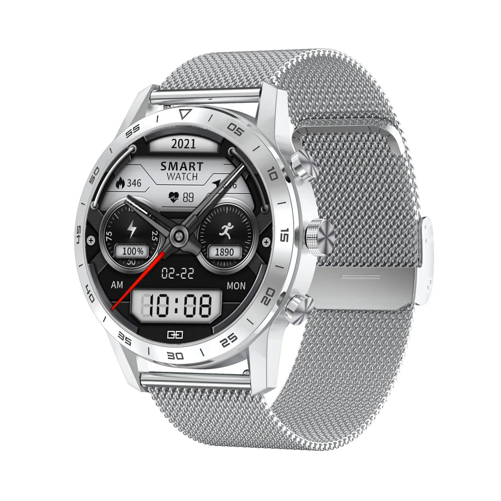 Fitness tracker smart watch with 1.39-inch IPS full screen, Bluetooth call feature, and step counter on display