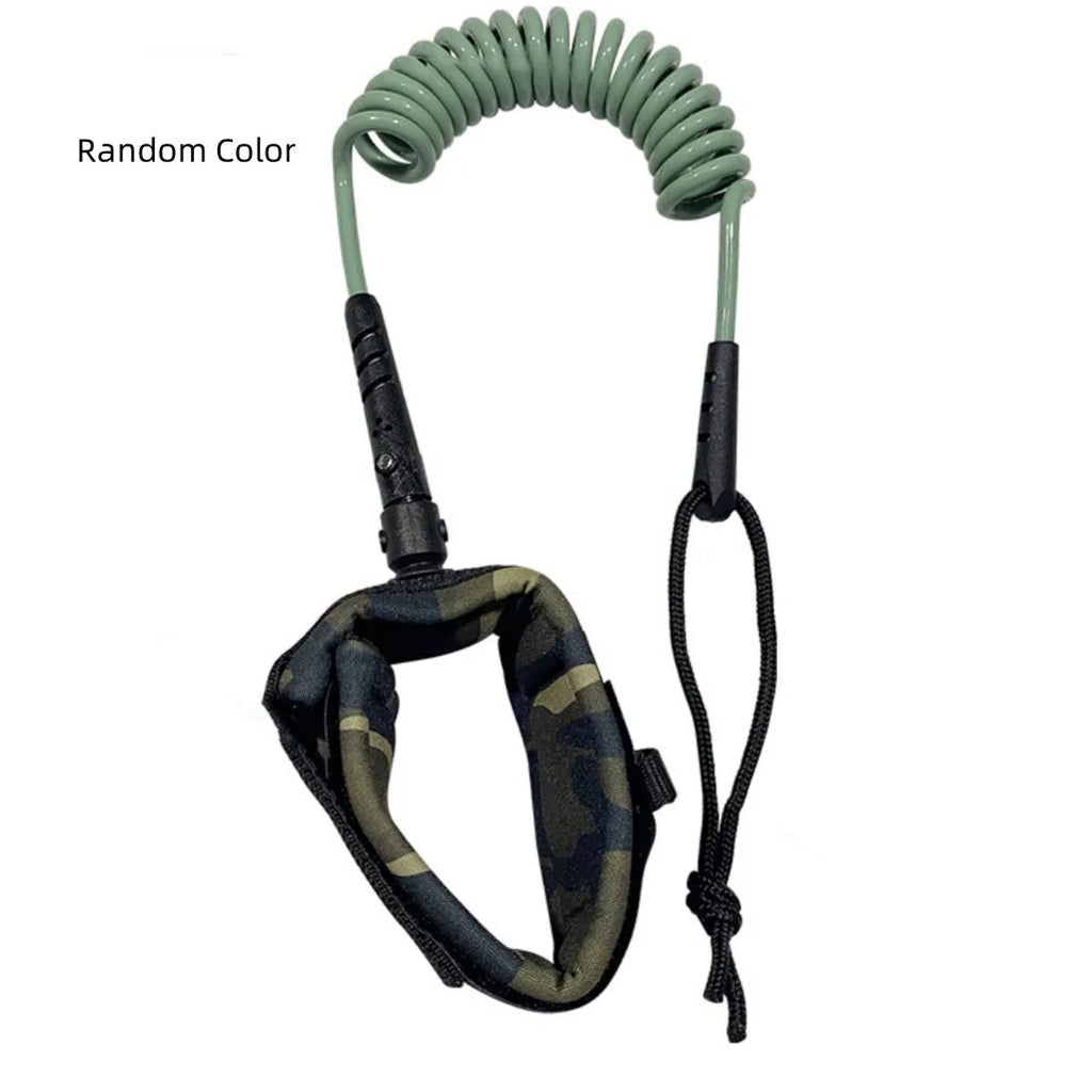 A high elastic pulp rope for holding and carrying a surfboard, shown in a random colour.