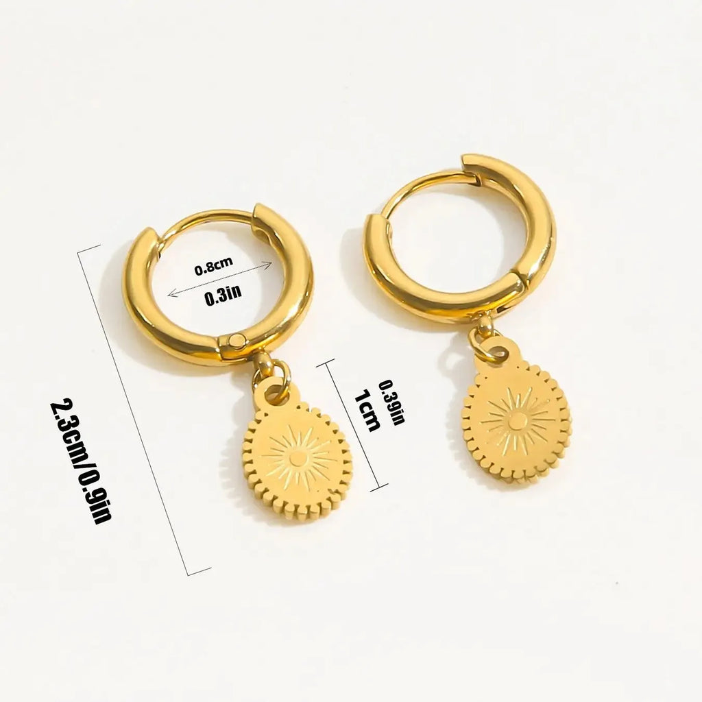 Stainless steel geometric ellipse earrings for women, fashion OL style XY-EH005