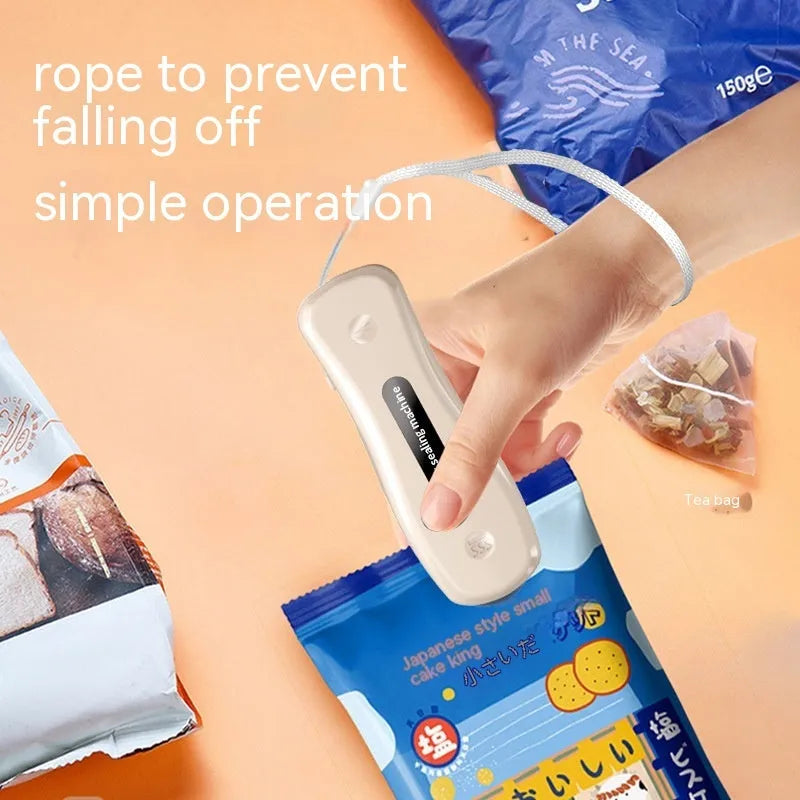 Small USB rechargeable portable sealing machine for kitchen food preservation