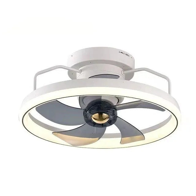 Simple Fashion modern ceiling fan with light showing white acrylic lampshade and PC blades.