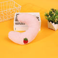 Cartoon U-shaped half moon pet pillow for dogs and cats in yellow colour option