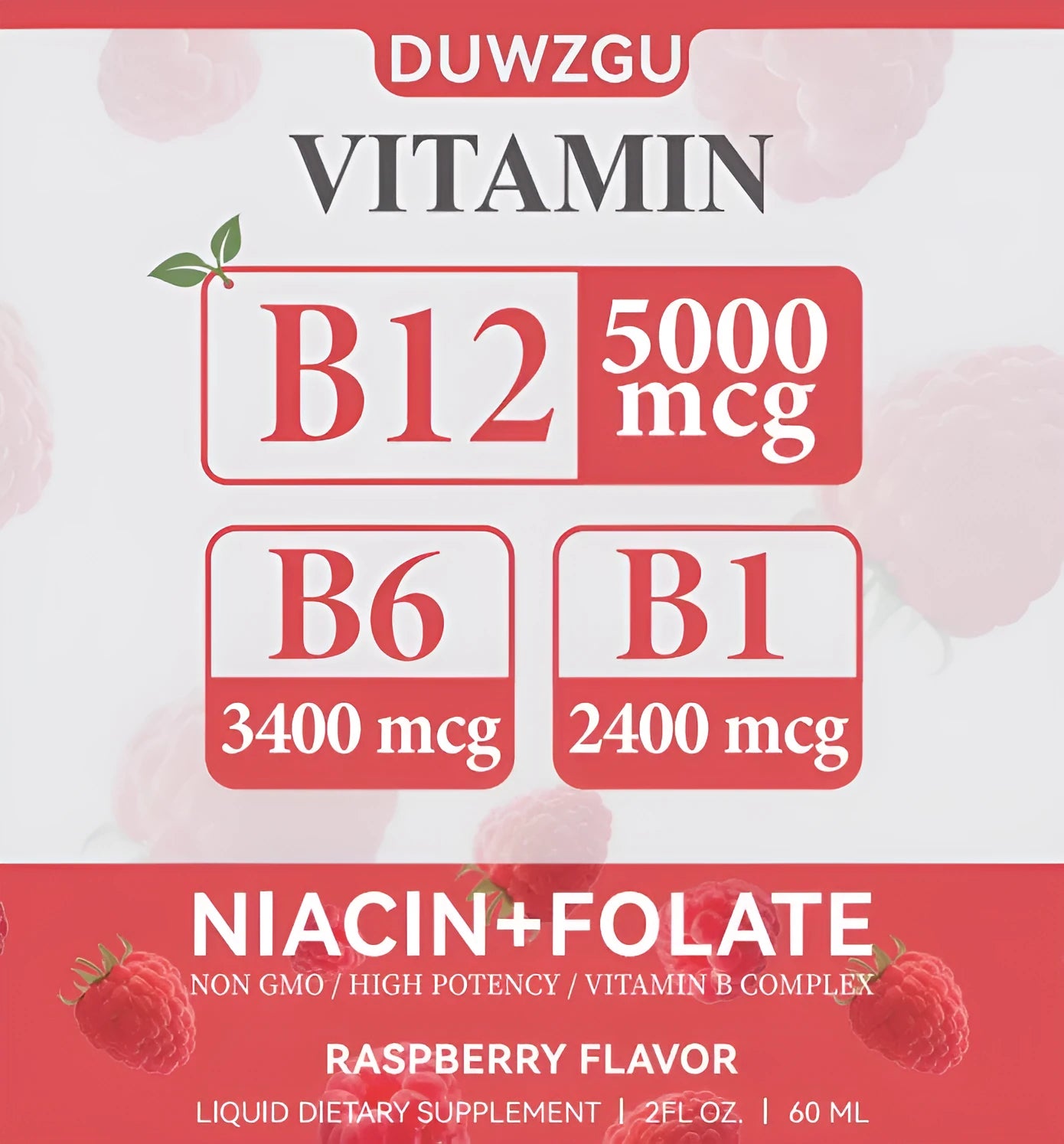 Clear bottle of liquid vitamin B12 drops with a dropper top.