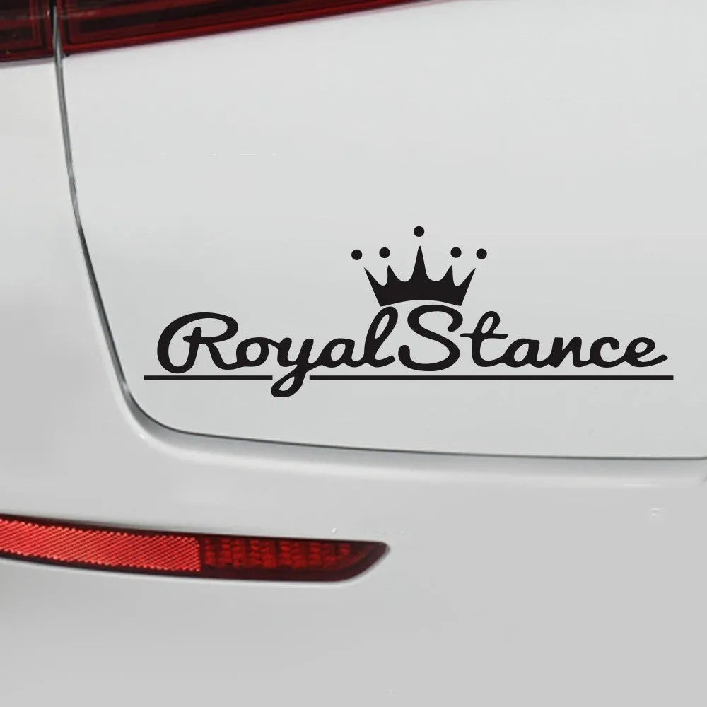 Reflective colourful crown design car sticker made from PET vinyl, dimensions 30cm by 12cm.