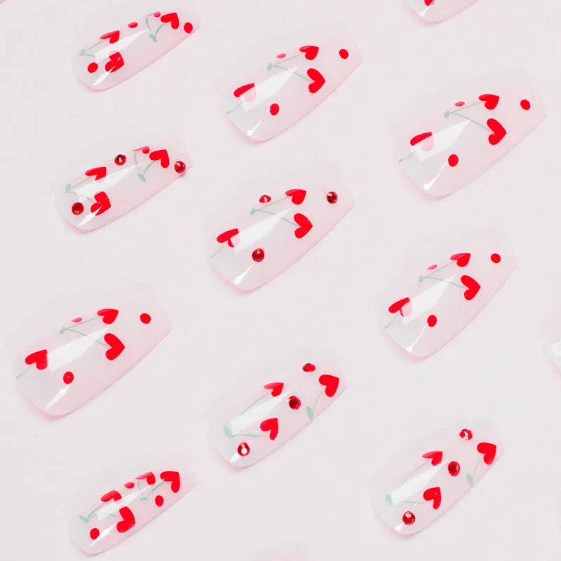 French Love Red Diamond small cherry nail art armor sheets in colour JP1601 with adhesive glue