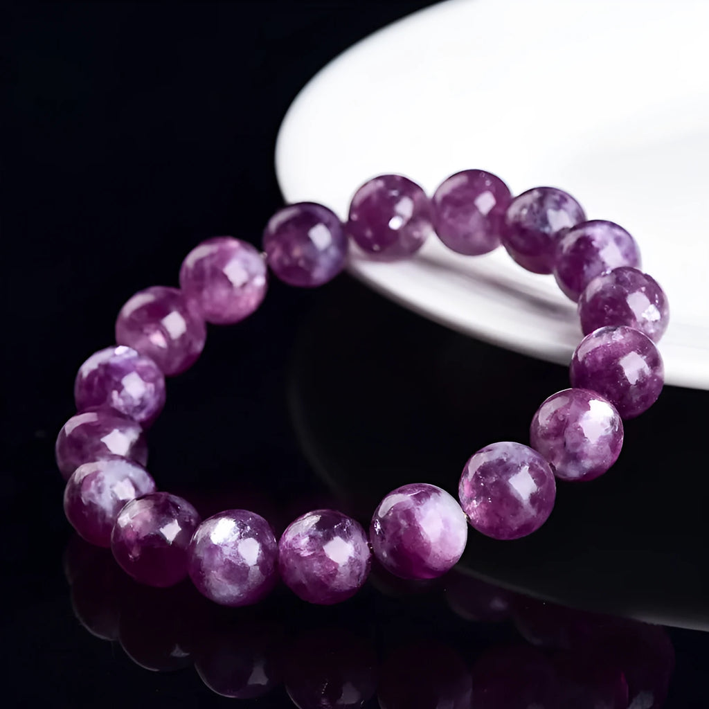 Purple polished crystal bracelet with geometry beads in Korean style unisex design