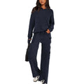 Women's long sleeve polyester sports suit top and trousers in multiple colour options