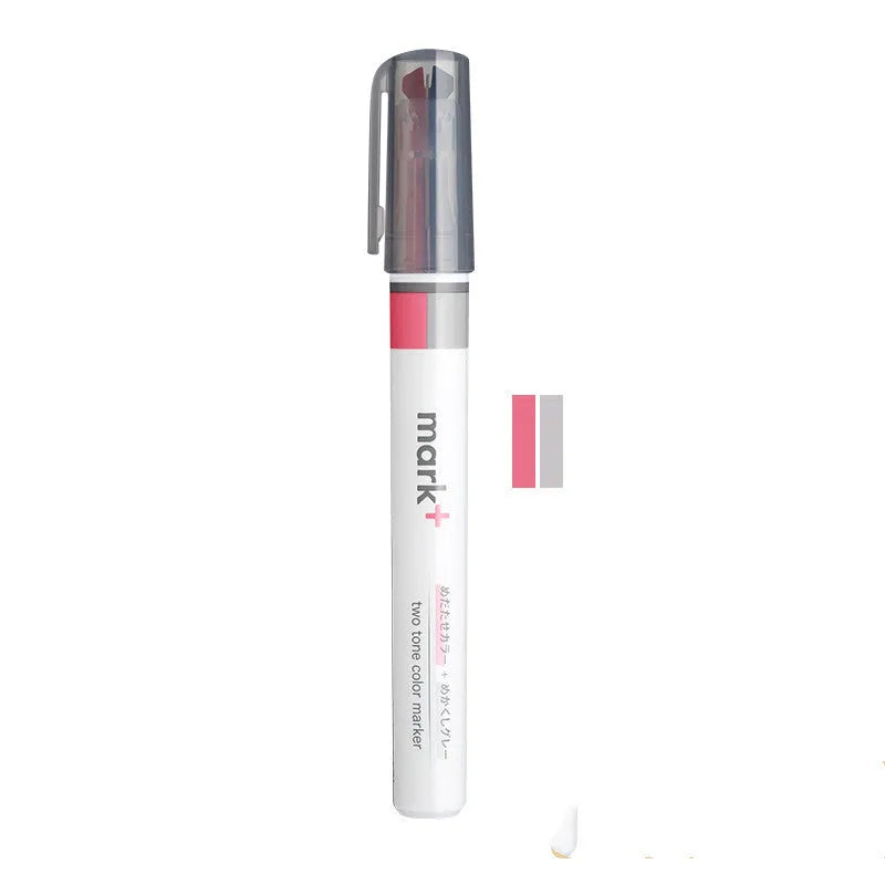Mark+ series fibre tip highlighter marker pen in six colours: Green, Grey Blue, Grey Pink, Grey Yellow, Pink, Yellow.